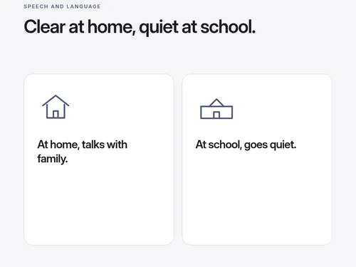 home and school cards under “Clear at home, quiet at school.”