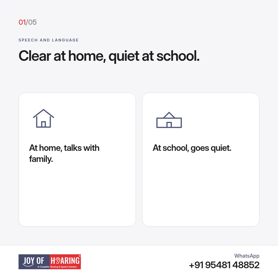 home and school cards under “Clear at home, quiet at school.”