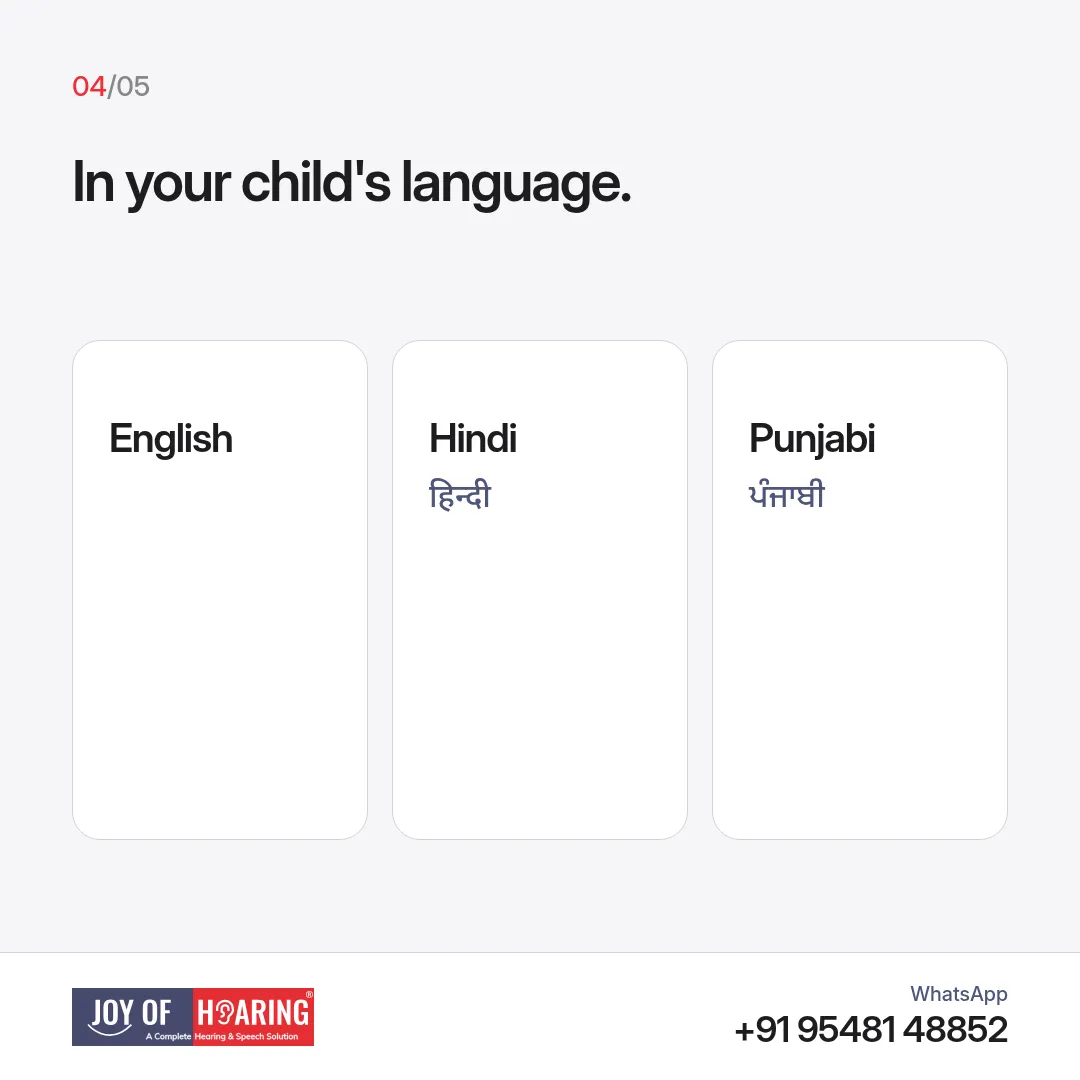 English, Hindi, and Punjabi cards.