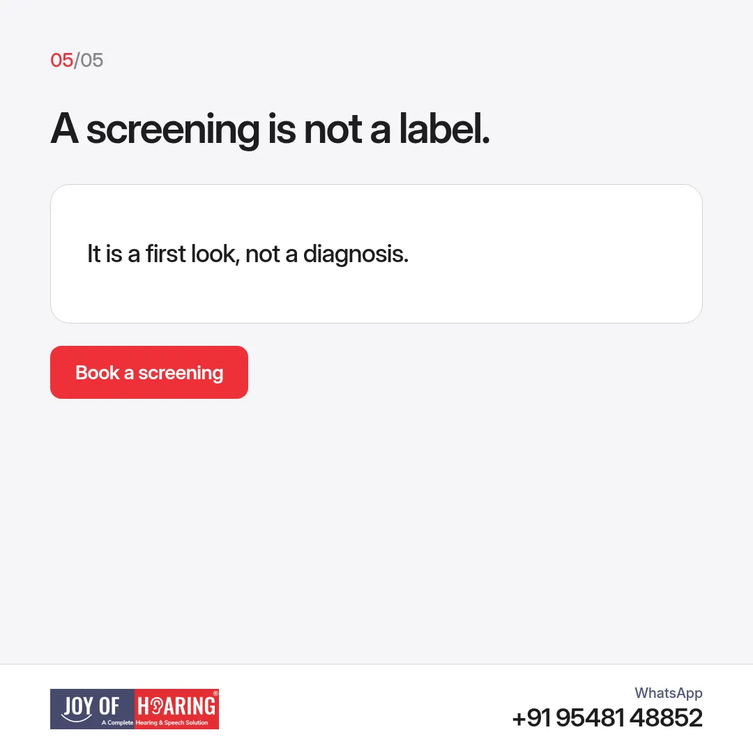 The line “It is a first look, not a diagnosis,” and a button to book a screening.